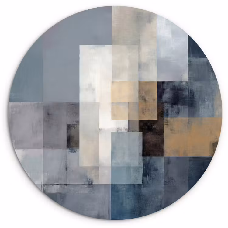Muurcirkel - Rechthoeken - Abstract - Blauw — 1