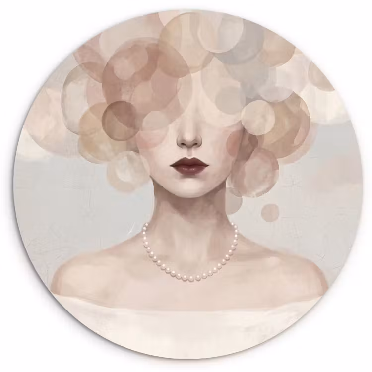 Muurcirkel - Vrouw - Cirkels - Beige — 1