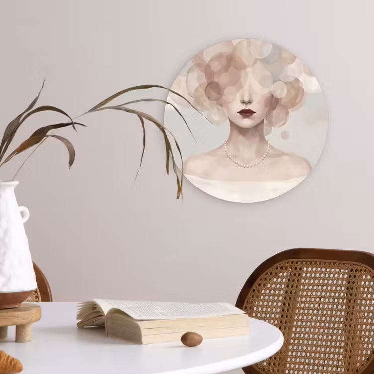 Muurcirkel - Vrouw - Cirkels - Beige — 4