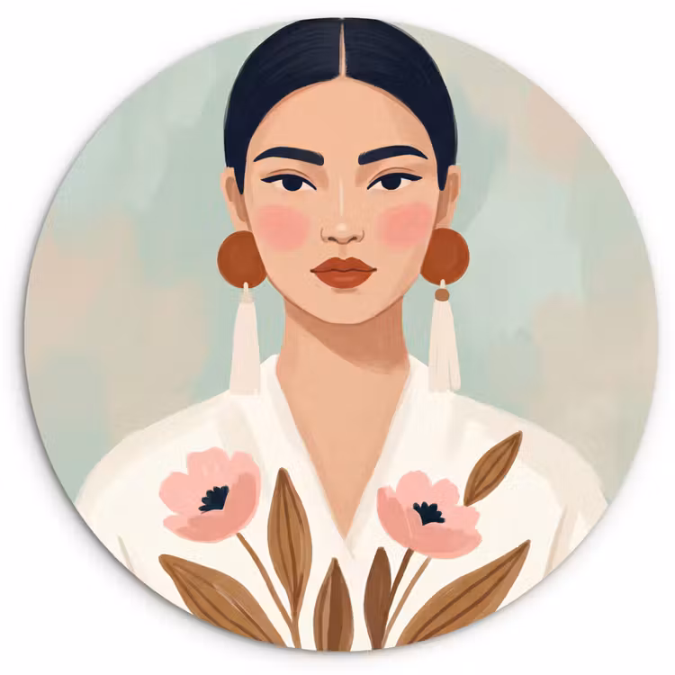 Muurcirkel - Vrouw - Kimono - Pastel — 1