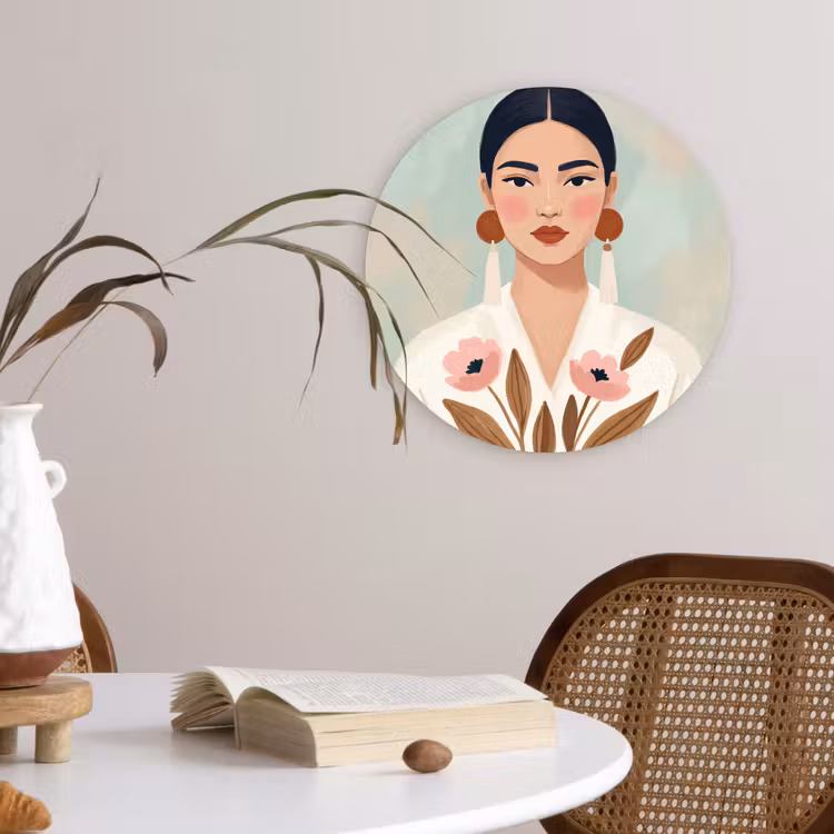 Muurcirkel - Vrouw - Kimono - Pastel — 4