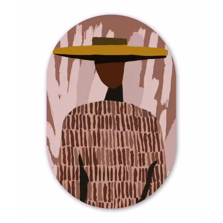 Muurovaal aluminium - Abstract - Figuur - Illustratie - Hoed — 1