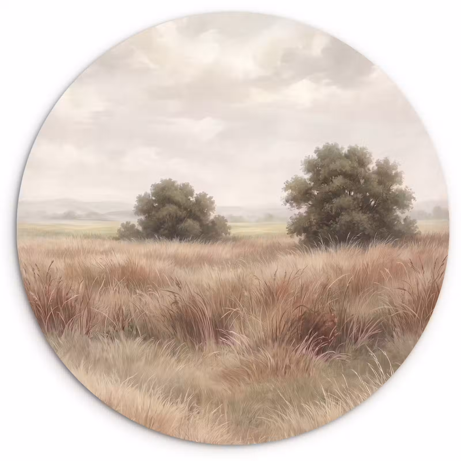Muurcirkel - Landschap - Minimalistisch - Beige — 1