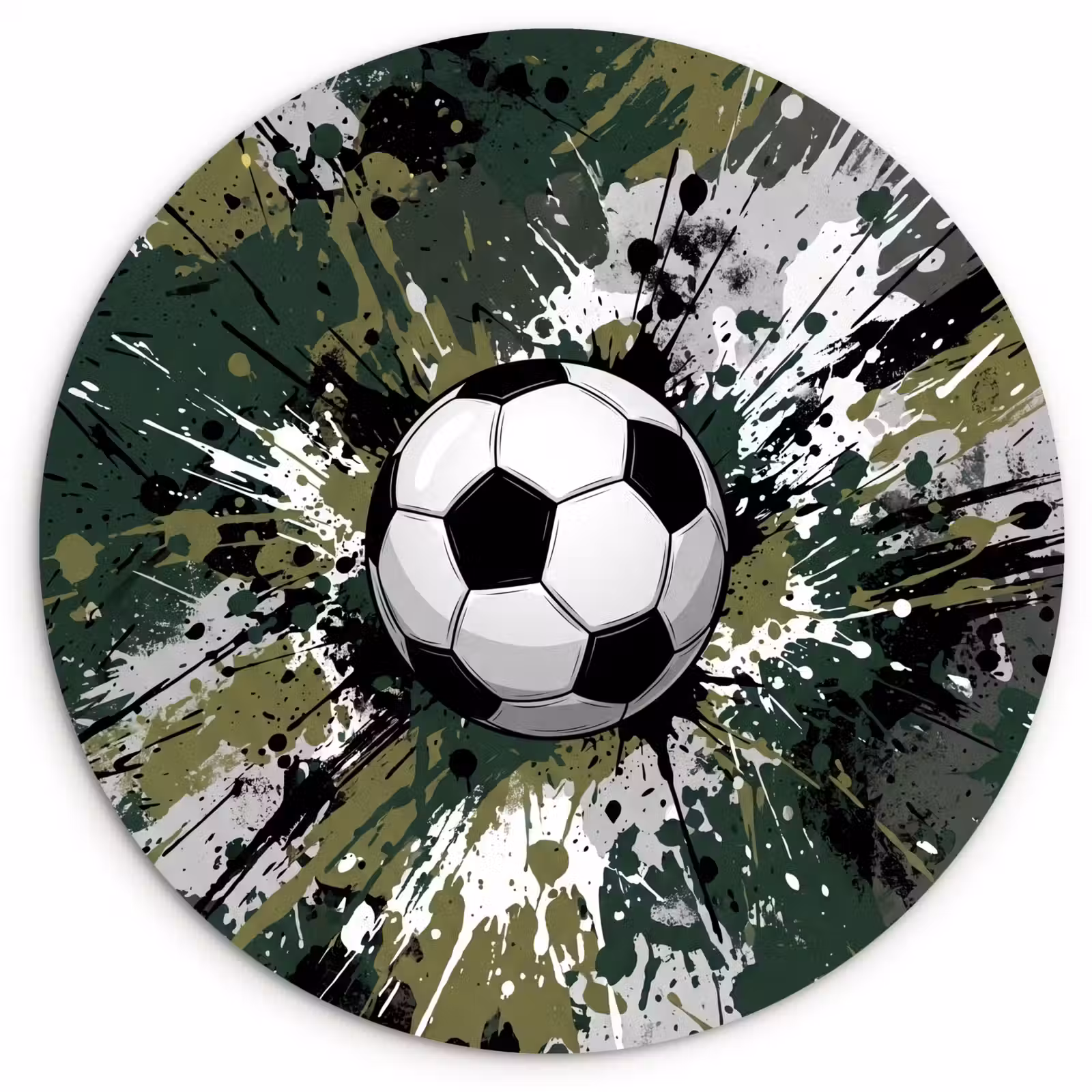Muurcirkel - Voetbal - Verf - Spetters - Groen — 1
