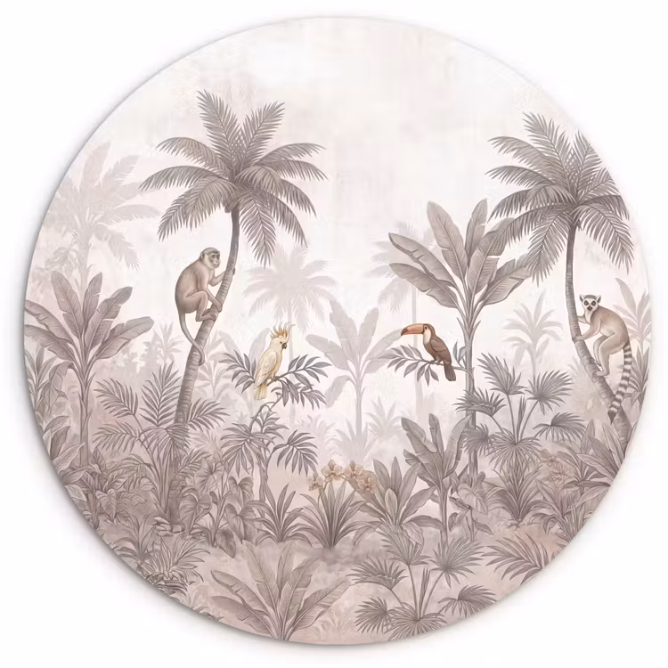 Muurcirkel - Jungle - Dieren - Palmbomen — 1