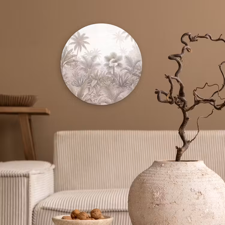 Muurcirkel - Jungle - Tropisch - Natuur -Vintage - Beige — 2