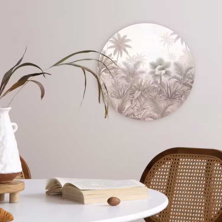 Muurcirkel - Jungle - Tropisch - Natuur -Vintage - Beige — 4