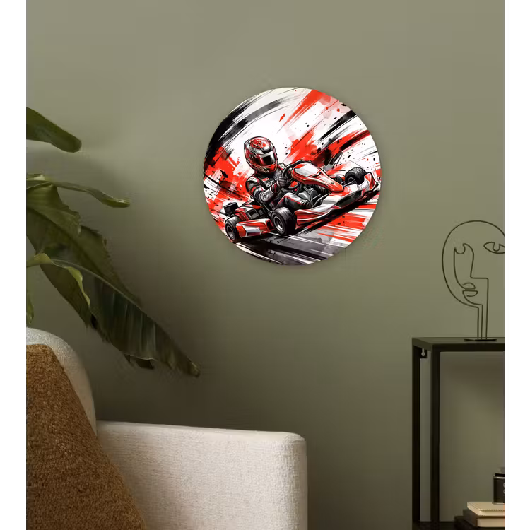 Muurcirkel - Kart - Coureur - Snelheid - Rood — 3