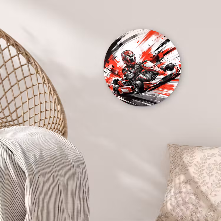 Muurcirkel - Kart - Coureur - Snelheid - Rood — 5