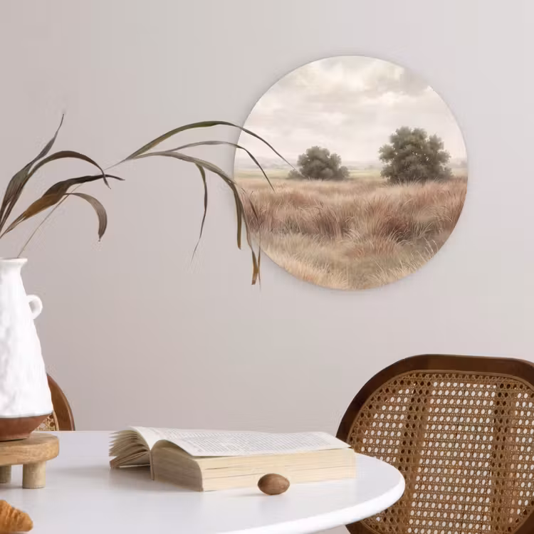 Muurcirkel - Landschap - Minimalistisch - Beige — 4