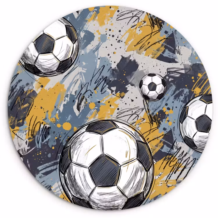 Muurcirkel - Voetbal - Abstract - Sport - Kleurrijk — 1