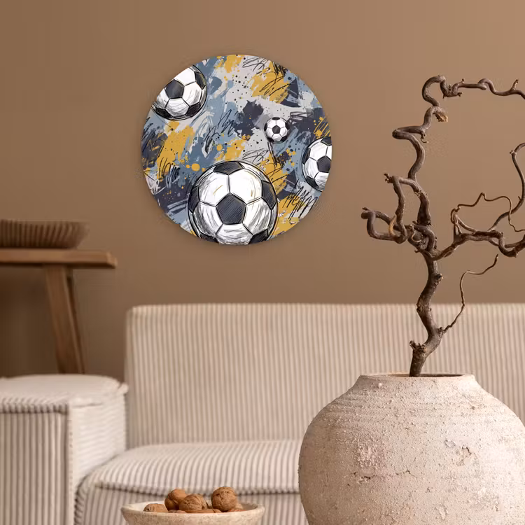 Muurcirkel - Voetbal - Abstract - Sport - Kleurrijk — 2