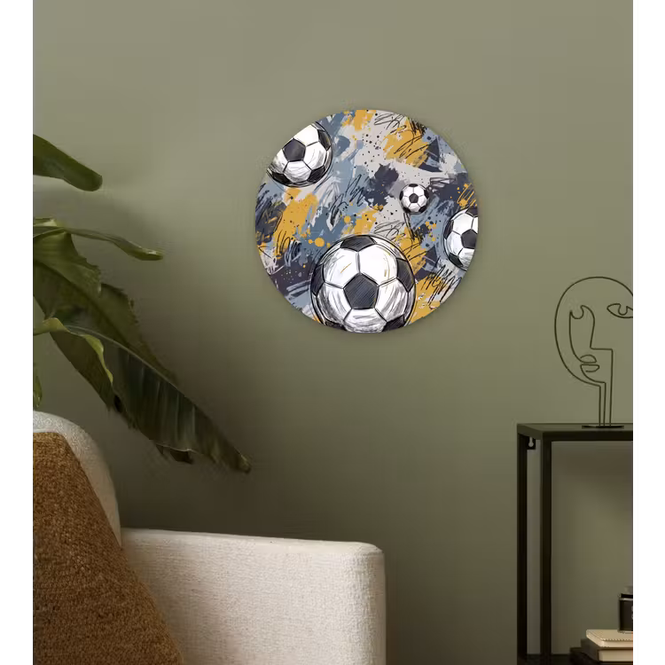 Muurcirkel - Voetbal - Abstract - Sport - Kleurrijk — 3