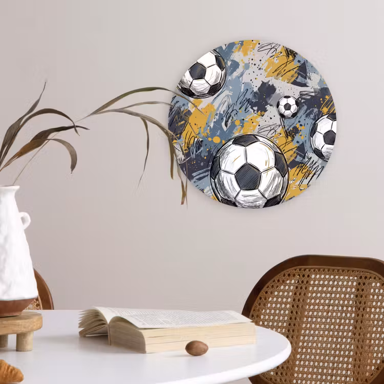 Muurcirkel - Voetbal - Abstract - Sport - Kleurrijk — 4