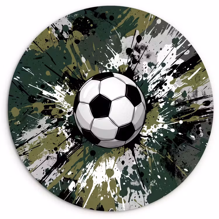 Muurcirkel - Voetbal - Verf - Spetters - Groen — 1