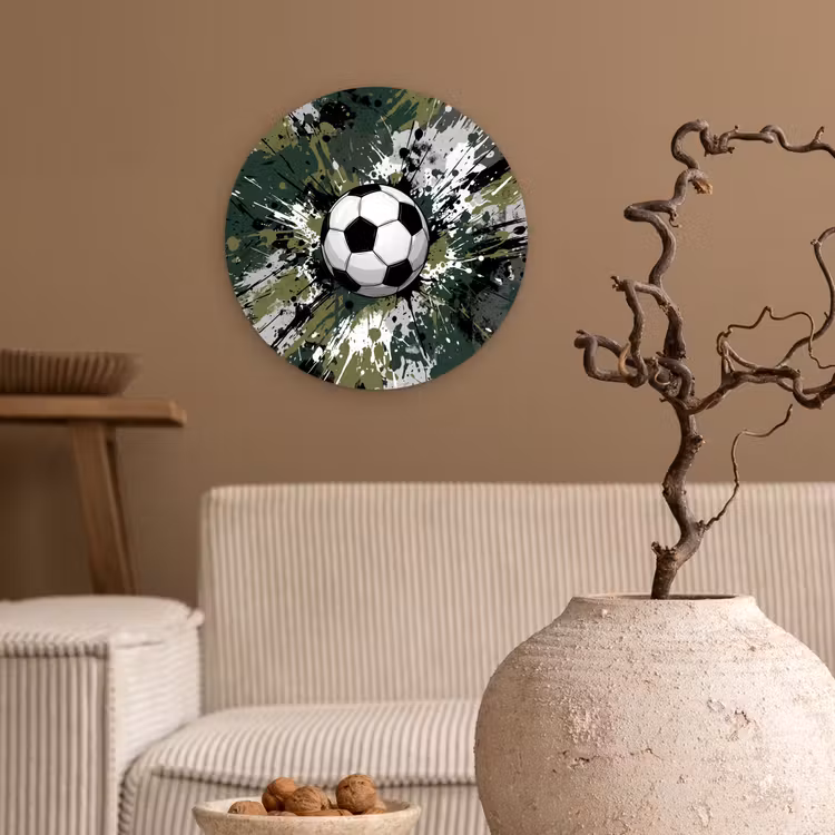 Muurcirkel - Voetbal - Verf - Spetters - Groen — 2