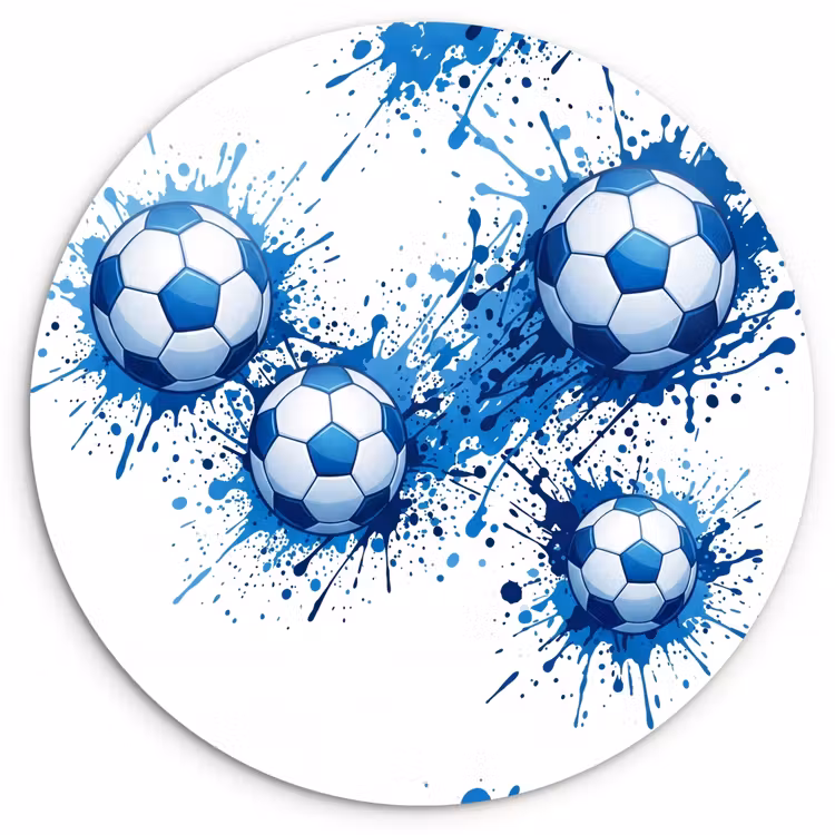 Muurcirkel - Voetballen - Verf - Sport - Blauw — 1