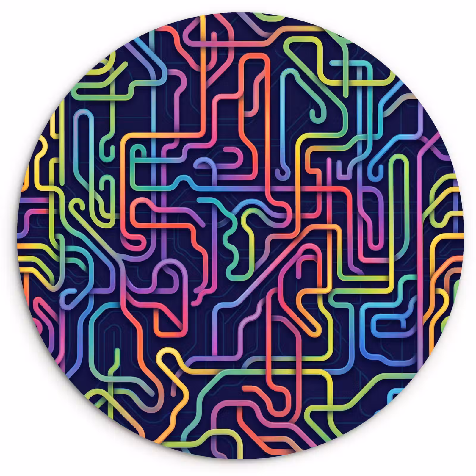 Muurcirkel - Retro - Abstract - Neon — 1