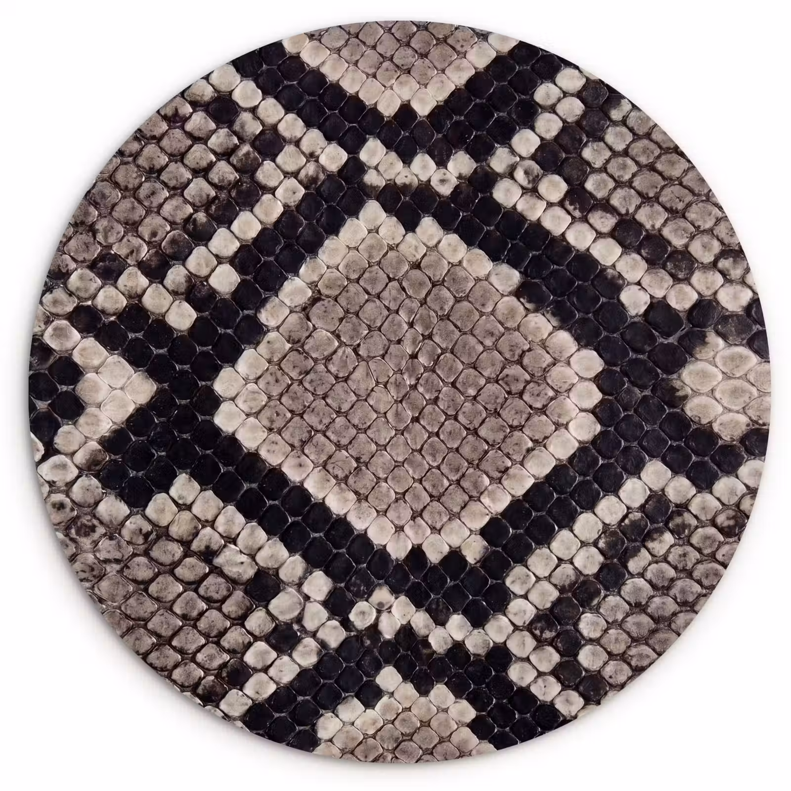 Muurcirkel - Slangenleer - Patroon - Beige — 1