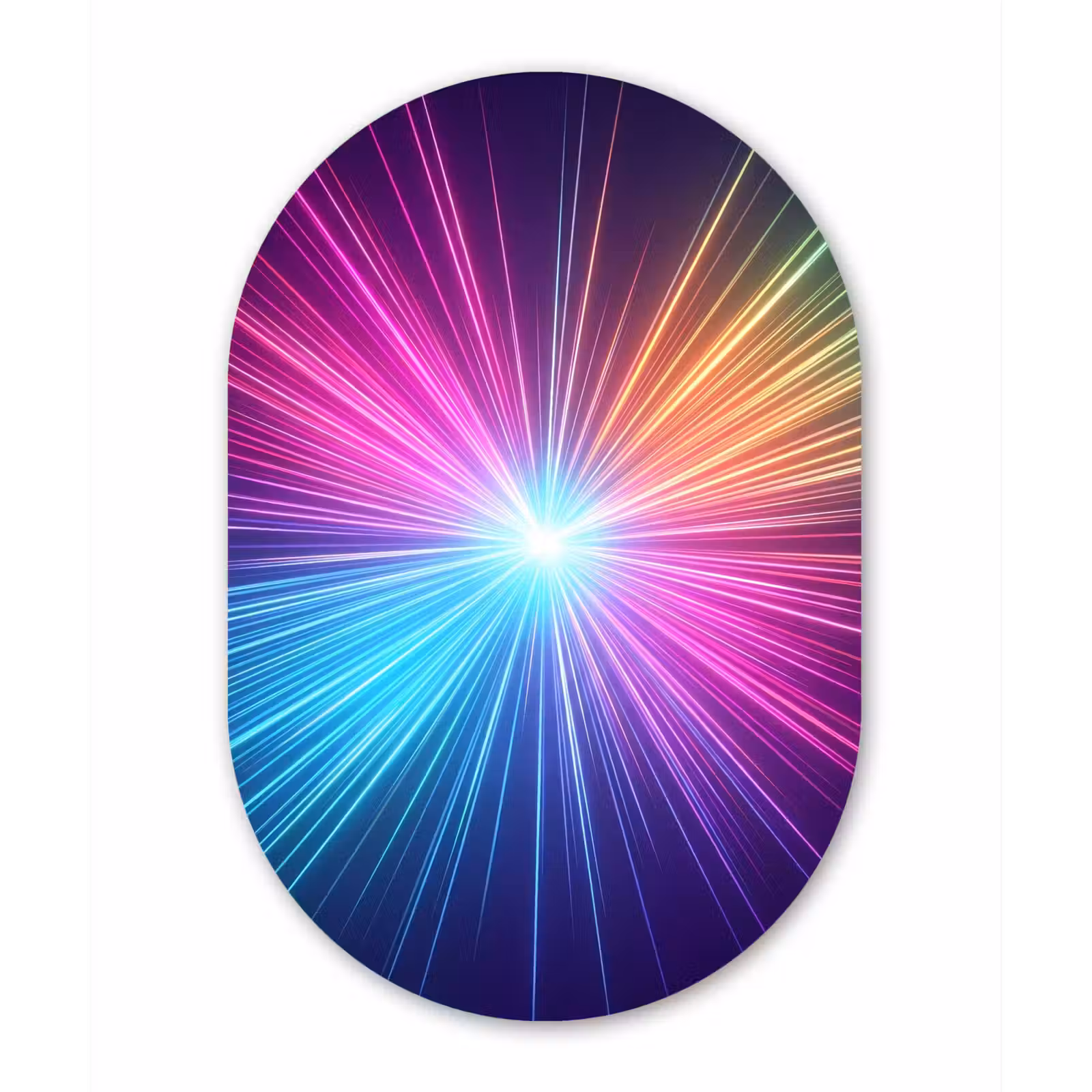 Muurovaal aluminium - Abstract - Light - Burst - Modern - Colorful — 1
