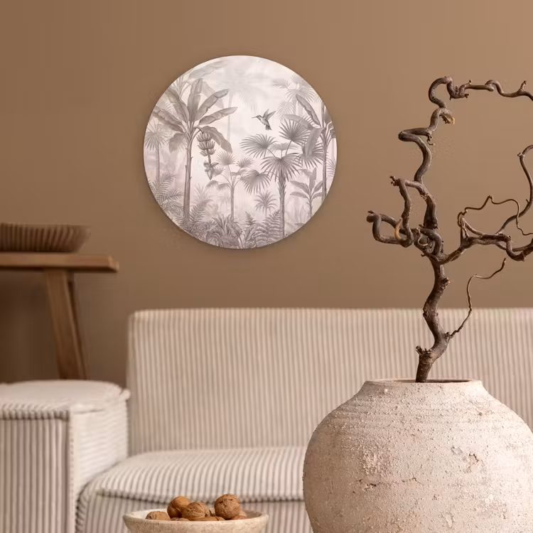 Muurcirkel - Jungle - Banenboom - Kolibrie - Beige — 2