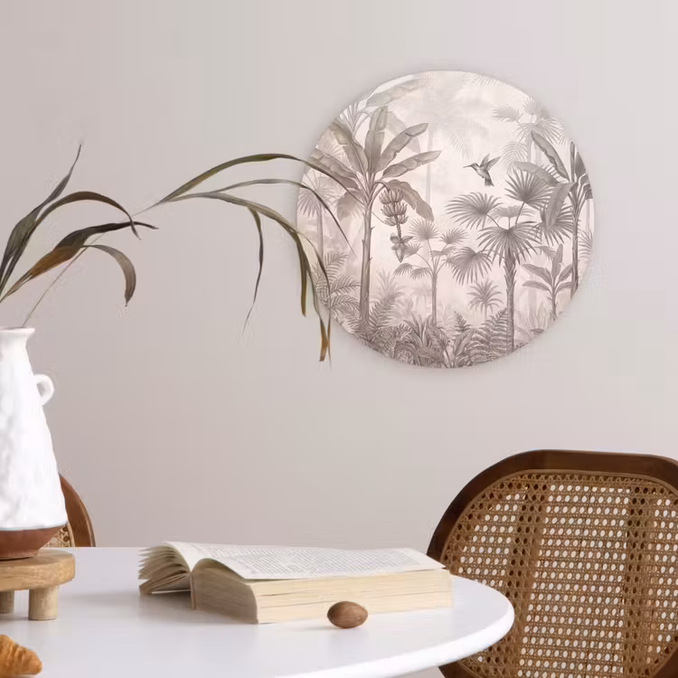 Muurcirkel - Jungle - Banenboom - Kolibrie - Beige — 4