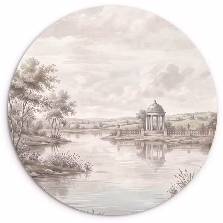 Muurcirkel - Landschap - Water - Natuur - Sepia — 1