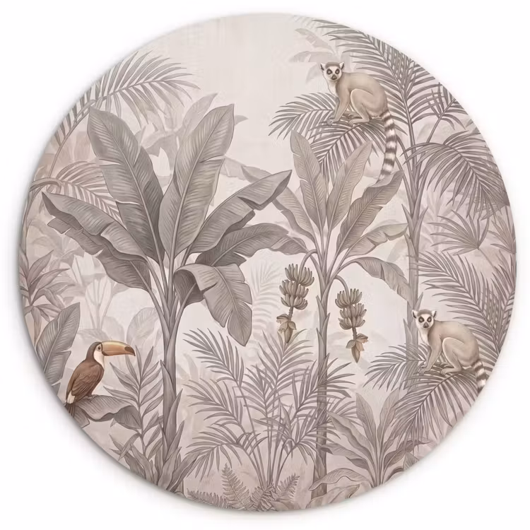 Muurcirkel - Natuur - Jungle - Ringstaartmaki - Bruin — 1