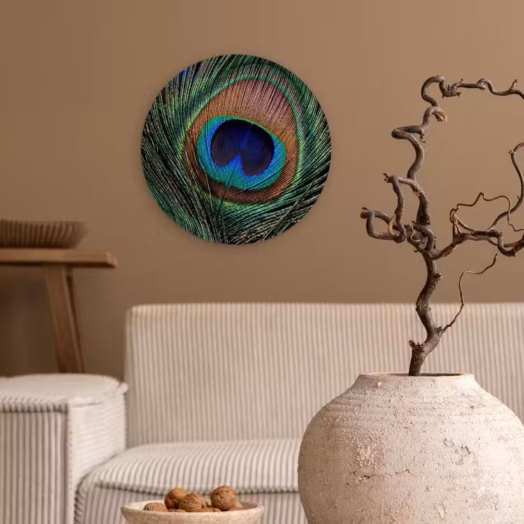Muurcirkel - Pauwenveren - Klassiek - Groen — 2