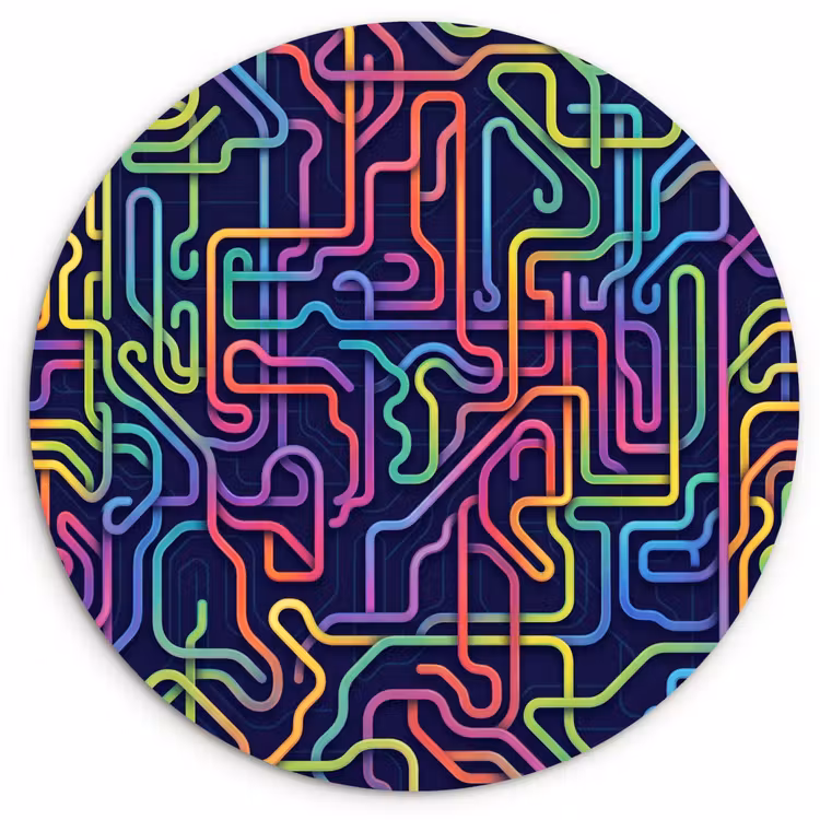 Muurcirkel - Retro - Abstract - Neon — 1