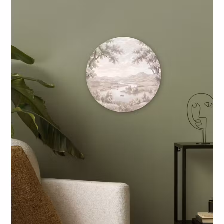 Muurcirkel - Rivierlandschap - Bergen - Natuur - Vintage - Beige — 3