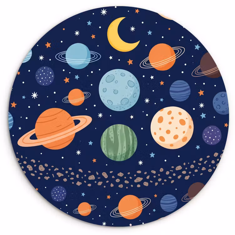 Muurcirkel - Ruimte - Planeten - Kleurrijk — 1
