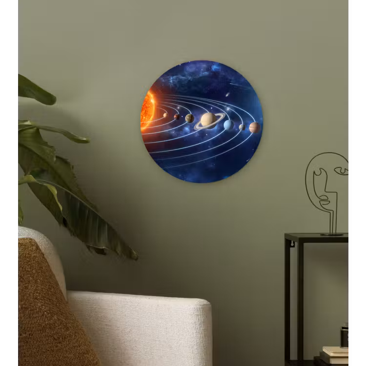 Muurcirkel - Ruimte - Zonnestelsel - Blauw — 3