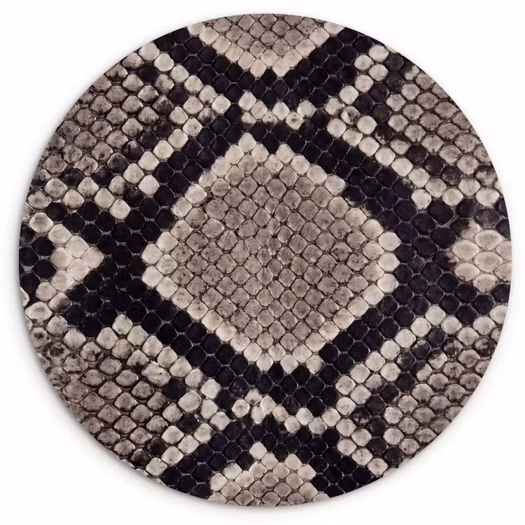 Muurcirkel - Slangenleer - Patroon - Beige — 1