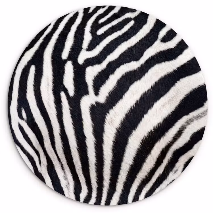 Muurcirkel - Zebra - Vacht - Klassiek - Zwart - Wit — 1