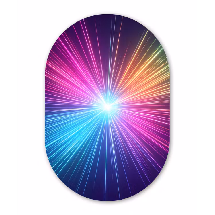 Muurovaal aluminium - Abstract - Light - Burst - Modern - Colorful — 1