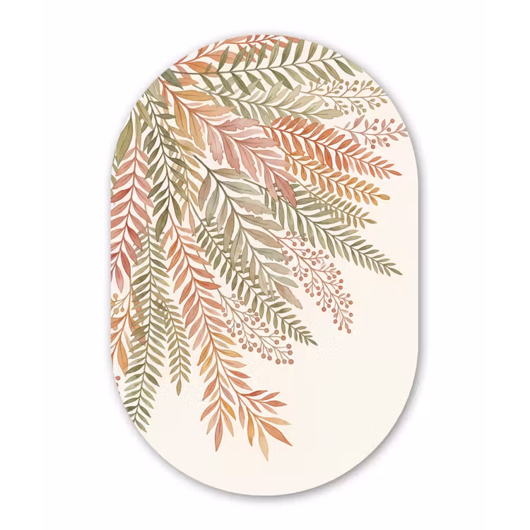 Muurovaal aluminium - Botanisch - Aquarel - Kleurrijk — 1