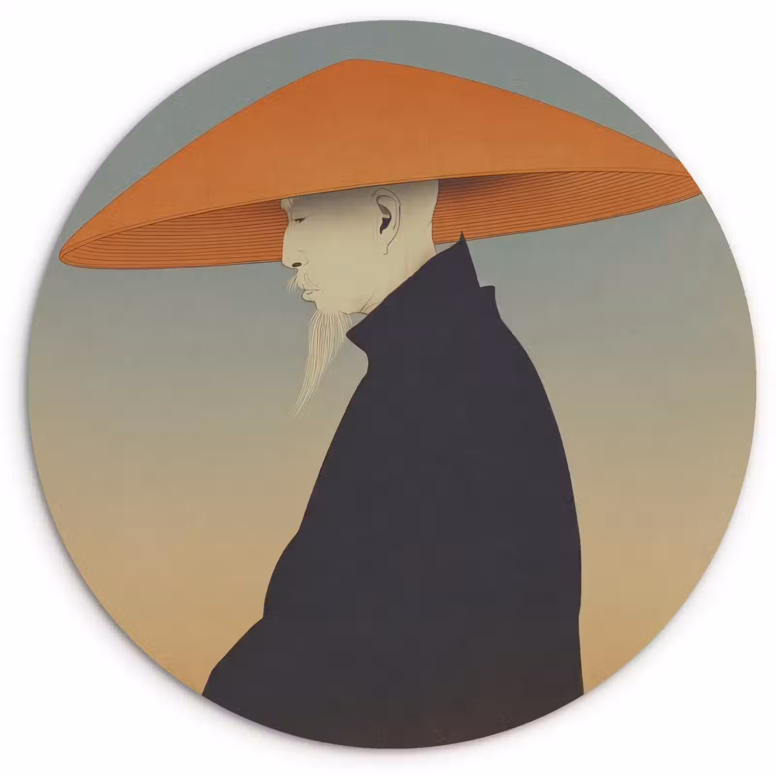 Muurcirkel - Minimalistisch - Silhouet - Oranje — 1
