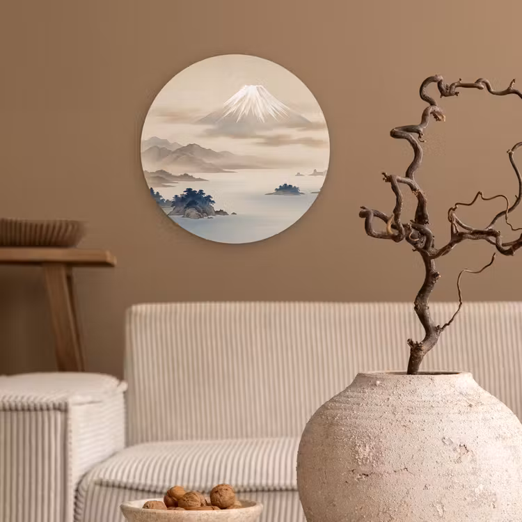 Muurcirkel - Japans - Landschap - Beige — 2