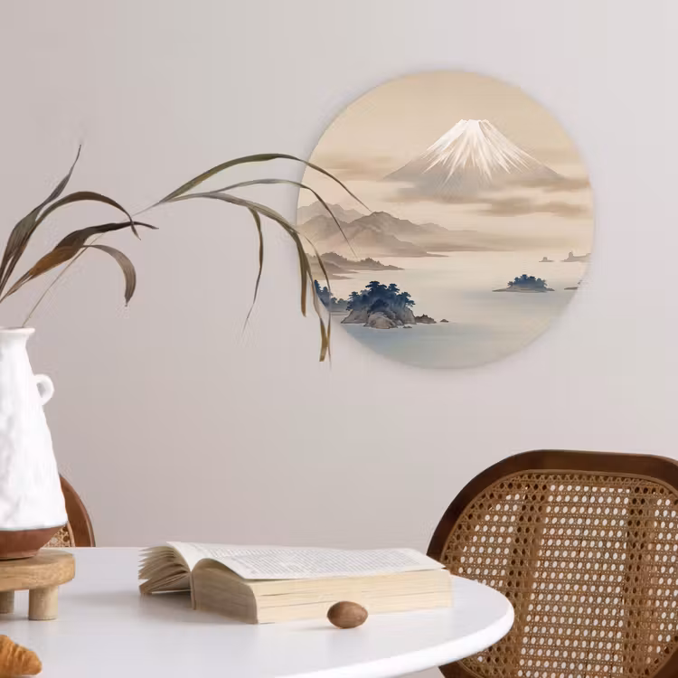 Muurcirkel - Japans - Landschap - Beige — 4