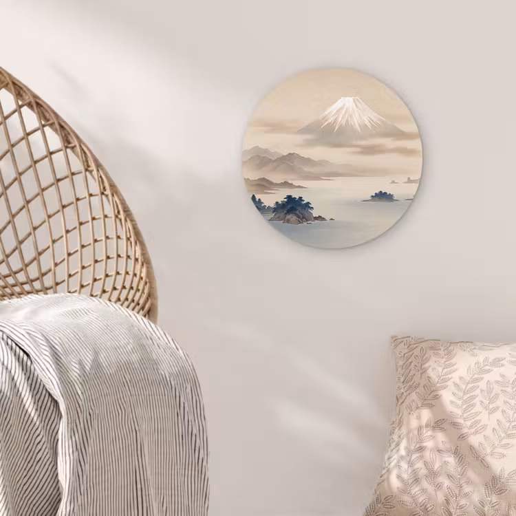 Muurcirkel - Japans - Landschap - Beige — 5