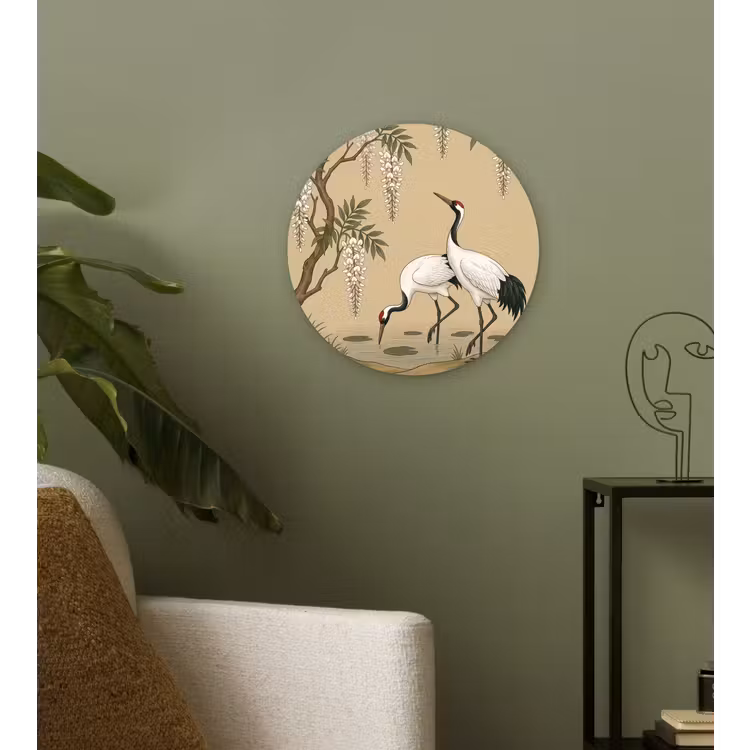 Muurcirkel - Kraanvogels - Water - Beige — 3