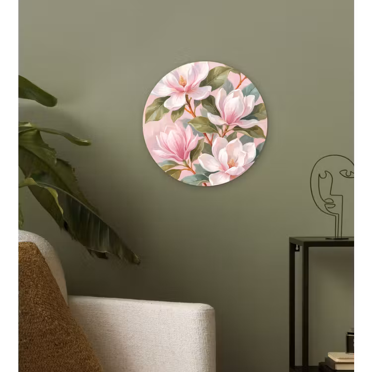 Muurcirkel - Magnolia's - Patroon - Roze — 3