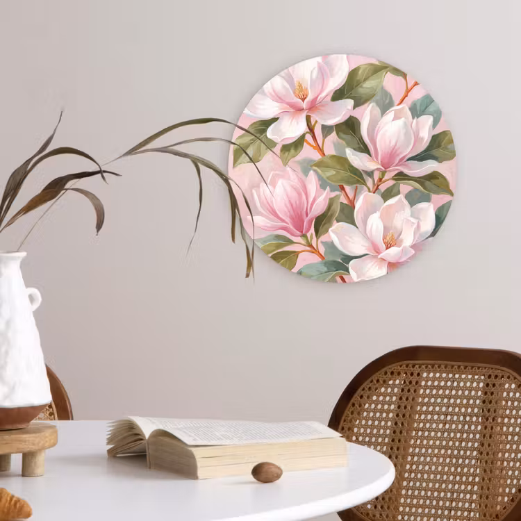 Muurcirkel - Magnolia's - Patroon - Roze — 4