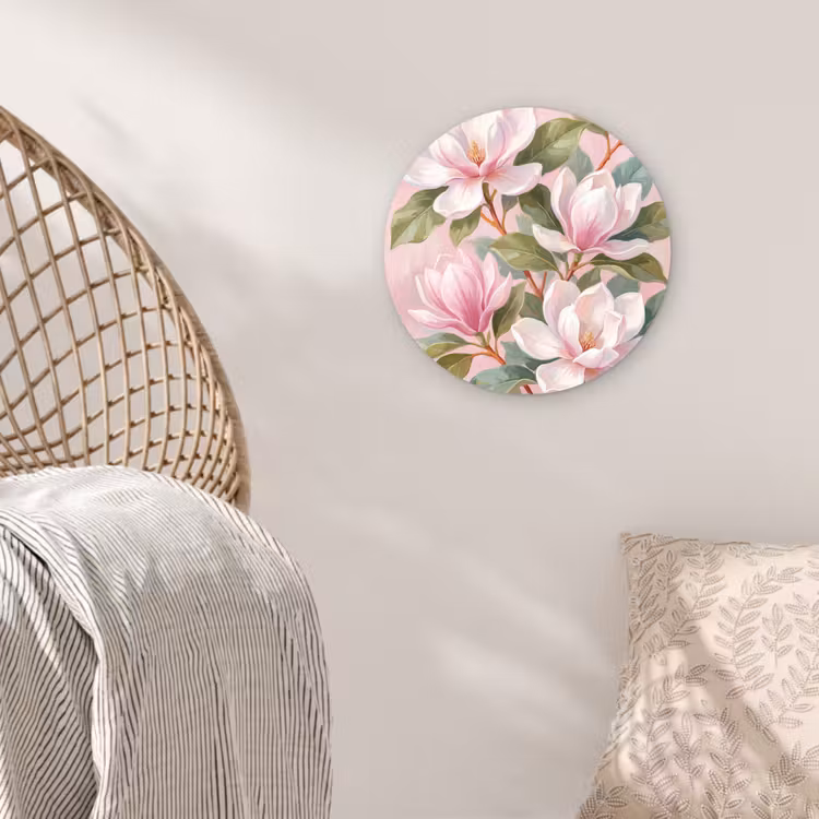 Muurcirkel - Magnolia's - Patroon - Roze — 5