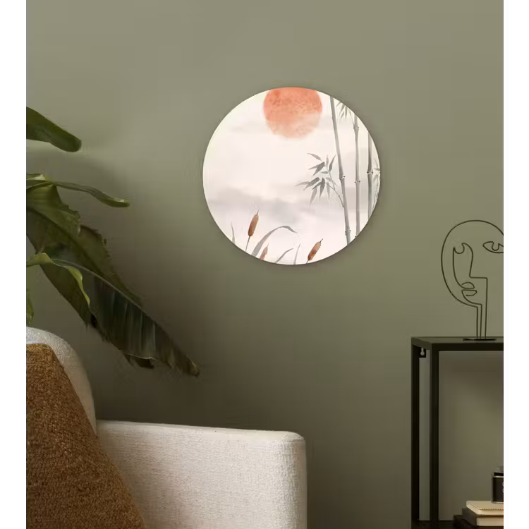 Muurcirkel - Minimalistisch - Bamboe - Groen — 3