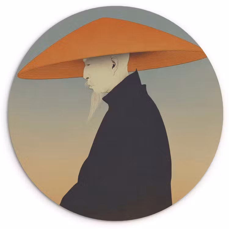 Muurcirkel - Minimalistisch - Silhouet - Oranje — 1