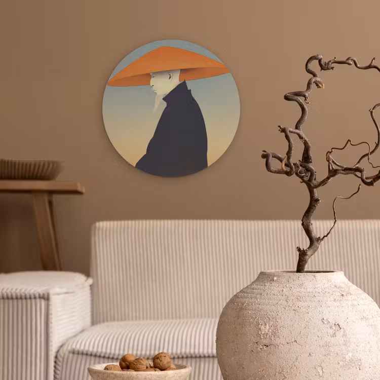 Muurcirkel - Minimalistisch - Silhouet - Oranje — 2