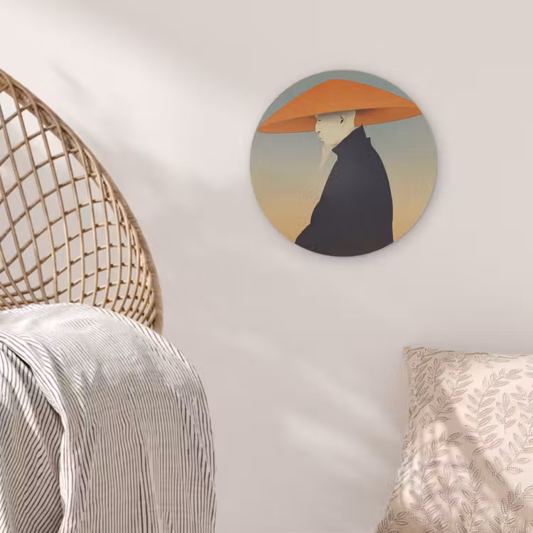 Muurcirkel - Minimalistisch - Silhouet - Oranje — 5