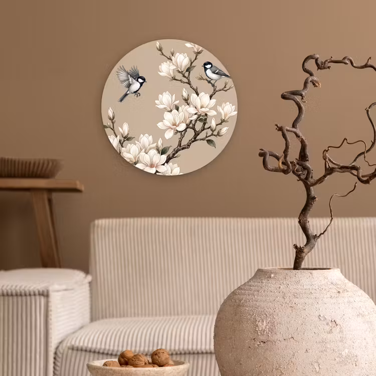 Muurcirkel - Oosters - Vogels - Beige — 2